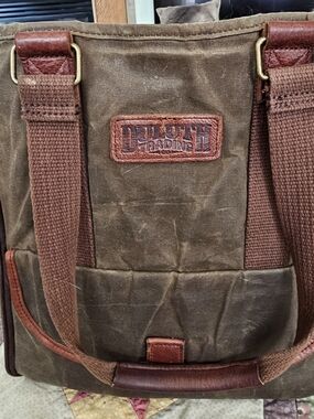 Duluth Trading Co Oil Cloth Canvas Shoulder Bag - Brown